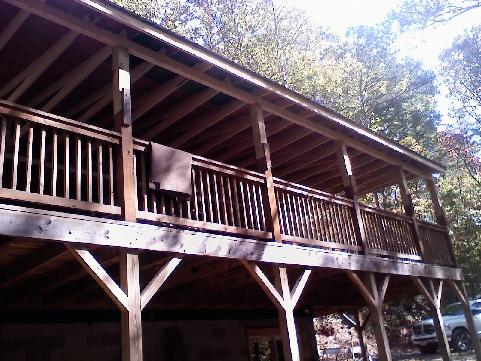 Timber framing under a new elevated porch and deck — Roof Leak Repair in Chambersburg by Roofing Brothers